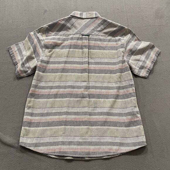 Carbon 2 Cobalt Shirt Mens Large Colorful Striped Chambray Cotton Camp Preppy - Picture 4 of 8